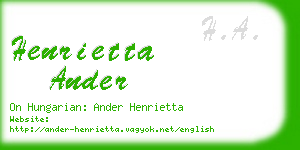 henrietta ander business card